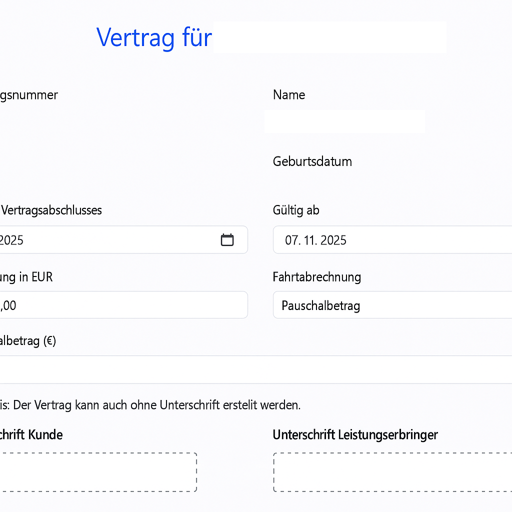 Formulare und Verträge